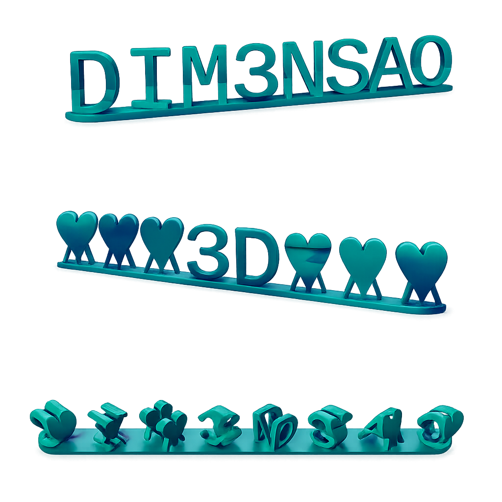 A 3D printed 'DoubleName' decor piece.